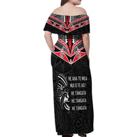 Aotearoa Toitu Te Tiriti Family Matching Off Shoulder Maxi Dress and Hawaiian Shirt New Zealand Honour The Treaty LT05 - Polynesian Pride
