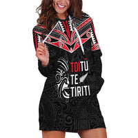 Aotearoa Toitu Te Tiriti Hoodie Dress New Zealand Honour The Treaty LT05 Black - Polynesian Pride