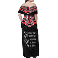 Aotearoa Toitu Te Tiriti Off Shoulder Maxi Dress New Zealand Honour The Treaty LT05 - Polynesian Pride