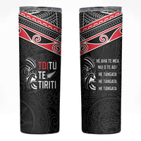 Aotearoa Toitu Te Tiriti Skinny Tumbler New Zealand Honour The Treaty LT05 Black - Polynesian Pride
