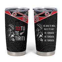 Aotearoa Toitu Te Tiriti Tumbler Cup New Zealand Honour The Treaty LT05 Black - Polynesian Pride