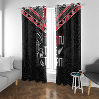 Aotearoa Toitu Te Tiriti Window Curtain New Zealand Honour The Treaty LT05 With Grommets Black - Polynesian Pride