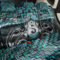 New Zealand Maori Back Car Seat Cover Poutama Pikorua Turquoise Paua Shell LT05 - Polynesian Pride