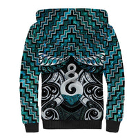 New Zealand Maori Sherpa Hoodie Poutama Pikorua Turquoise Paua Shell LT05 - Polynesian Pride
