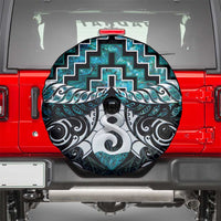 New Zealand Maori Spare Tire Cover Poutama Pikorua Turquoise Paua Shell LT05 - Polynesian Pride