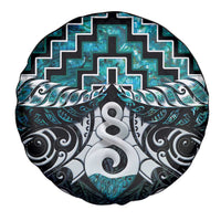 New Zealand Maori Spare Tire Cover Poutama Pikorua Turquoise Paua Shell LT05 - Polynesian Pride