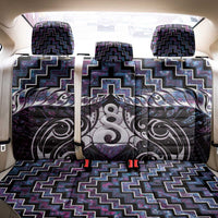 New Zealand Maori Back Car Seat Cover Poutama Pikorua Purple Paua Shell LT05 - Polynesian Pride