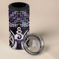 New Zealand Maori 4 in 1 Can Cooler Tumbler Poutama Pikorua Purple Paua Shell LT05 - Polynesian Pride