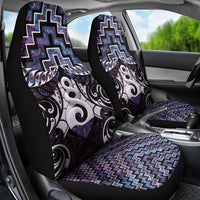 New Zealand Maori Car Seat Cover Poutama Pikorua Purple Paua Shell LT05 - Polynesian Pride