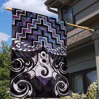 New Zealand Maori Garden Flag Poutama Pikorua Purple Paua Shell LT05 - Polynesian Pride