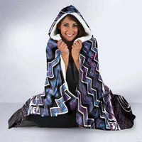 New Zealand Maori Hooded Blanket Poutama Pikorua Purple Paua Shell LT05 - Polynesian Pride