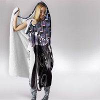 New Zealand Maori Hooded Blanket Poutama Pikorua Purple Paua Shell LT05 - Polynesian Pride