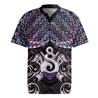 New Zealand Maori Rugby Jersey Poutama Pikorua Purple Paua Shell LT05 Purple - Polynesian Pride