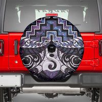 New Zealand Maori Spare Tire Cover Poutama Pikorua Purple Paua Shell LT05 - Polynesian Pride