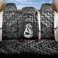 New Zealand Maori Back Car Seat Cover Poutama Manaia Black Paua Shell