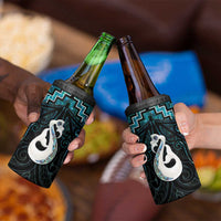 New Zealand Maori 4 in 1 Can Cooler Tumbler Poutama Manaia Turquoise Paua Shell LT05 - Polynesian Pride