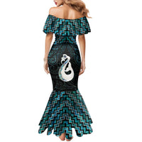 New Zealand Maori Mermaid Dress Poutama Manaia Turquoise Paua Shell LT05 - Polynesian Pride