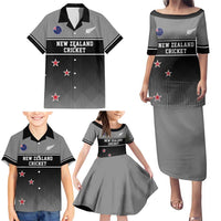 Custom New Zealand Cricket Family Matching Puletasi and Hawaiian Shirt Black Cap Unbeatable LT05 - Polynesian Pride