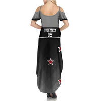 Custom New Zealand Cricket Family Matching Summer Maxi Dress and Hawaiian Shirt Black Cap Unbeatable LT05 - Polynesian Pride