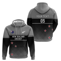 Custom New Zealand Cricket Zip Hoodie Black Cap Unbeatable