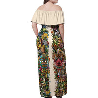 Hawaii And Japan Family Matching Off Shoulder Maxi Dress and Hawaiian Shirt Tiki With Oni Mask LT05 - Polynesian Pride