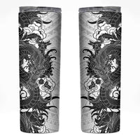 Hawaiian And Japanese Culture Skinny Tumbler Irezumi Dragon With Polynesian Pattern White LT05 White - Polynesian Pride