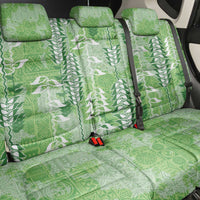 Green Hawaii Tapa Pattern Back Car Seat Cover With Heliconia Vintage Style