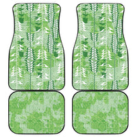 Green Hawaii Tapa Pattern Car Mats With Heliconia Vintage Style