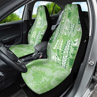 Green Hawaii Tapa Pattern Car Seat Cover With Heliconia Vintage Style