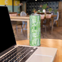 Green Hawaii Tapa Pattern Skinny Tumbler With Heliconia Vintage Style