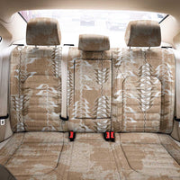 Beige Hawaii Tapa Pattern Back Car Seat Cover With Heliconia Vintage Style