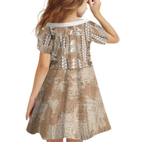 Beige Hawaii Tapa Pattern Family Matching Puletasi and Hawaiian Shirt With Heliconia Vintage Style LT05 - Polynesian Pride