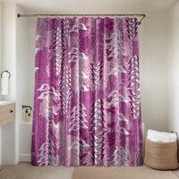 Magenta Hawaii Tapa Pattern Bathroom Set With Heliconia Vintage Style