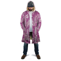 Magenta Hawaii Tapa Pattern Cloak With Heliconia Vintage Style
