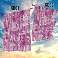 Magenta Hawaii Tapa Pattern Garden Flag With Heliconia Vintage Style