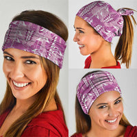 Magenta Hawaii Tapa Pattern Neck Gaiter With Heliconia Vintage Style