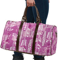 Magenta Hawaii Tapa Pattern Travel Bag With Heliconia Vintage Style