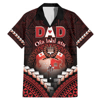 Personalised Tonga Happy Father's Day Family Matching Mermaid Dress and Hawaiian Shirt Ofa Lahi Atu Dad Polynesian Tribal LT05 Dad's Shirt - Short Sleeve Red - Polynesian Pride