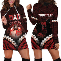 Personalised Tonga Happy Father's Day Hoodie Dress Ofa Lahi Atu Dad Polynesian Tribal LT05 - Polynesian Pride