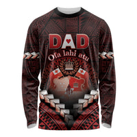 Personalised Tonga Happy Father's Day Long Sleeve Shirt Ofa Lahi Atu Dad Polynesian Tribal