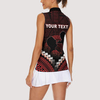Personalised Tonga Happy Father's Day Women Sleeveless Polo Shirt Ofa Lahi Atu Dad Polynesian Tribal LT05 - Polynesian Pride