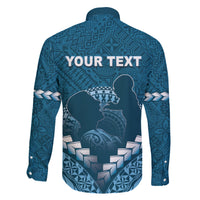 Personalised Fiji Happy Father's Day Family Matching Short Sleeve Bodycon Dress and Hawaiian Shirt Au Lomani Iko Dad Polynesian Tribal