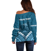 Personalised Fiji Happy Father's Day Off Shoulder Sweater Au Lomani Iko Dad Polynesian Tribal LT05 - Polynesian Pride