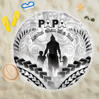 New Zealand Happy Father's Day Beach Blanket Aroha Ahau Ki A Koe Papa Polynesian Tribal LT05 One Size 150cm White - Polynesian Pride