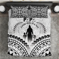 New Zealand Happy Father's Day Bedding Set Aroha Ahau Ki A Koe Papa Polynesian Tribal LT05 White - Polynesian Pride