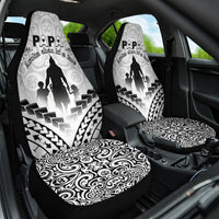 New Zealand Happy Father's Day Car Seat Cover Aroha Ahau Ki A Koe Papa Polynesian Tribal LT05 One Size White - Polynesian Pride
