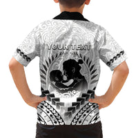 Personalised New Zealand Happy Father's Day Family Matching Short Sleeve Bodycon Dress and Hawaiian Shirt Aroha Ahau Ki A Koe Papa Polynesian Tribal LT05 - Polynesian Pride