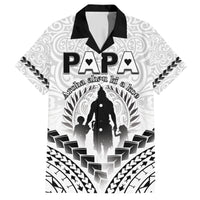 Personalised New Zealand Happy Father's Day Family Matching Short Sleeve Bodycon Dress and Hawaiian Shirt Aroha Ahau Ki A Koe Papa Polynesian Tribal LT05 Dad's Shirt - Short Sleeve White - Polynesian Pride