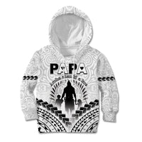 Personalised New Zealand Happy Father's Day Kid Hoodie Aroha Ahau Ki A Koe Papa Polynesian Tribal LT05 Hoodie White - Polynesian Pride