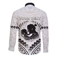 Personalised New Zealand Happy Father's Day Long Sleeve Button Shirt Aroha Ahau Ki A Koe Papa Polynesian Tribal LT05 - Polynesian Pride